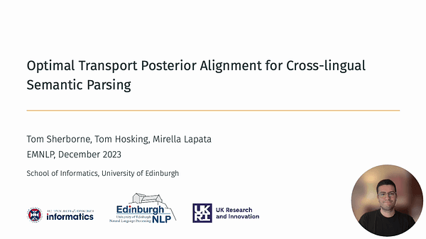 Optimal Transport Posterior Alignment for Cross-lingual Semantic Parsing