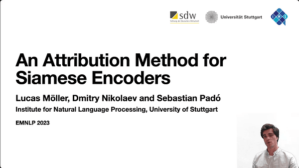 An Attribution Method for Siamese Encoders | VIDEO