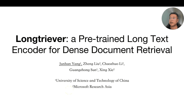 Longtriever: a Pre-trained Long Text Encoder for Dense Document Retrieval