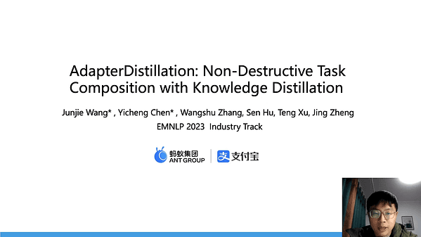 AdapterDistillation: Non-Destructive Task Composition with Knowledge Distillation | VIDEO
