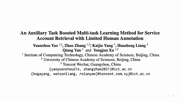An Auxiliary Task Boosted Multi-task Learning Method for Service Account Retrieval with Limited Human Annotation | VIDEO