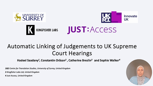 Automatic Linking of Judgements to UK Supreme Court Hearings | VIDEO