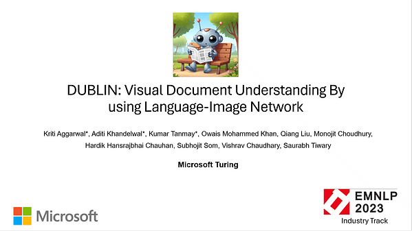 DUBLIN: Visual Document Understanding By Language-Image Network