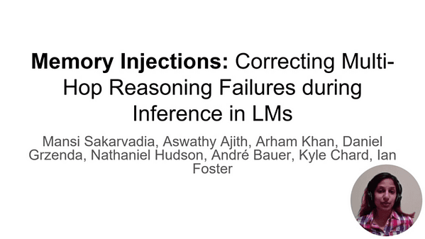 Memory Injections: Correcting Multi-Hop Reasoning Failures during Inference in Transformer-Based Language Models