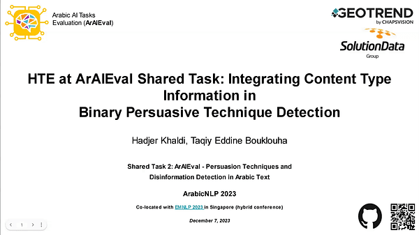 HTE at ArAIEval Shared Task: Integrating Content Type Information in Binary Persuasive Technique Detection