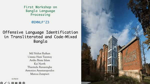 Offensive Language Identification in Transliterated and Code-Mixed Bangla | VIDEO