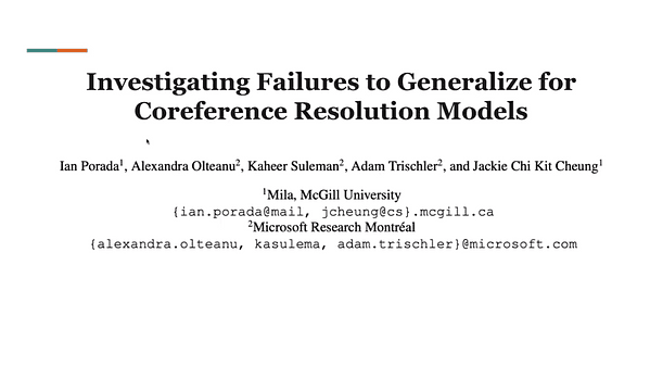 Investigating Failures to Generalize for Coreference Resolution Models