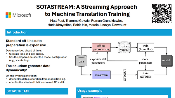 SOTASTREAM: A Streaming Approach to Machine Translation Training | VIDEO