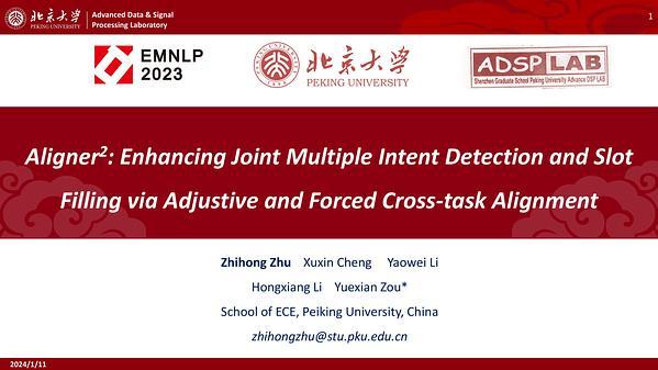 Aligner$^2$: Enhancing Joint Multiple Intent Detection and Slot Filling via Adjustive and Forced Cross-Task Alignment