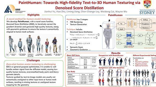 PaintHuman: Towards High-Fidelity Text-to-3D Human Texturing via Denoised Score Distillation