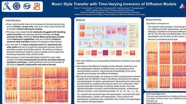 Music Style Transfer with Time-Varying Inversion of Diffusion Models