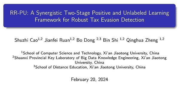 RR-PU: A Synergistic Two-Stage Positive and Unlabeled Learning Framework for Robust Tax Evasion Detection