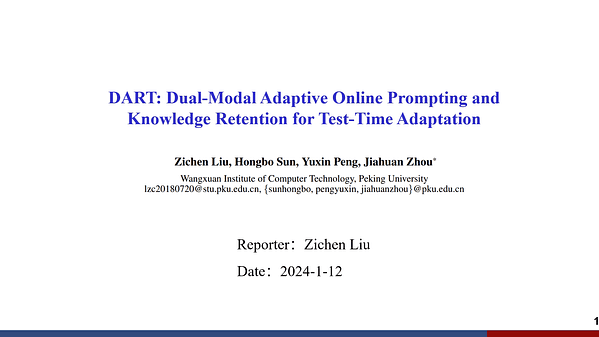 DART: Dual-Modal Adaptive Online Prompting and Knowledge Retention for Test-Time Adaptation | VIDEO