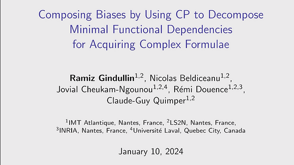 Composing Biases by Using CP to Decompose Minimal Functional Dependencies for Acquiring Complex Formulae
