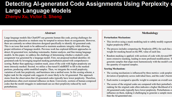 Detecting AI-Generated Code Assignments Using Perplexity of Large Language Models | VIDEO