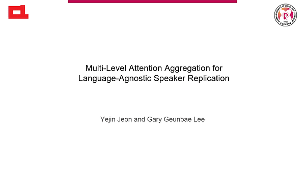 Multi-Level Attention Aggregation for Language-Agnostic Speaker Replication