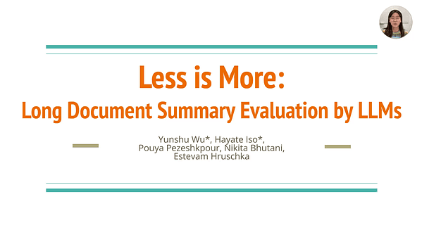 Less is More for Long Document Summary Evaluation by LLMs
