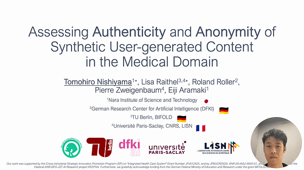 Assessing authenticity and anonymity of synthetic user-generated content in the medical domain