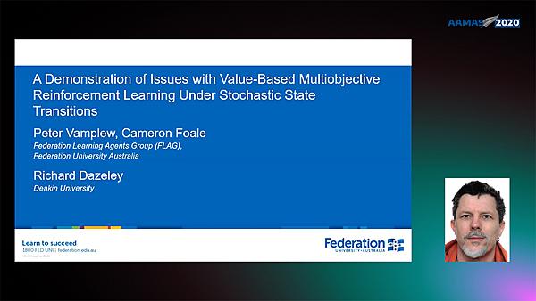 A Demonstration of Issues with Value-Based Multiobjective Reinforcement Learning Under Stochastic State Transitions