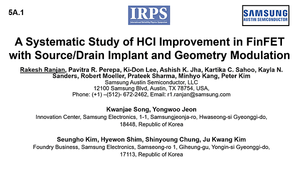 A Systematic Study of HCI Improvement in FinFET with Source/Drain Implant and Geometry Modulation