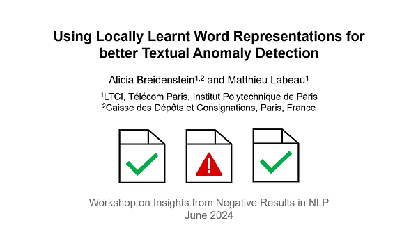 Using Locally Learnt Word Representations for better Textual Anomaly Detection