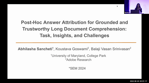Post-Hoc Answer Attribution for Grounded and Trustworthy Long Document Comprehension: Task, Insights, and Challenges