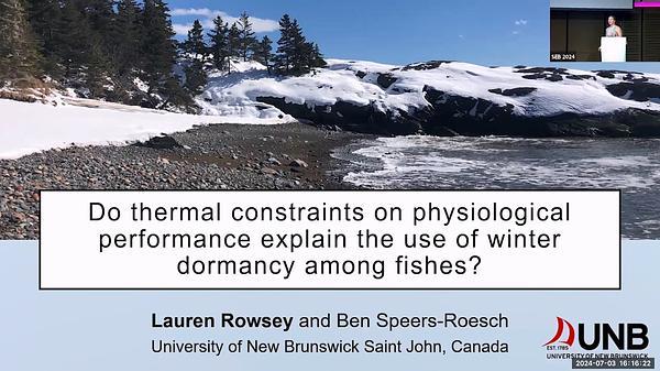 Do thermal constraints on physiological performance explain the use of winter dormancy among fishes?