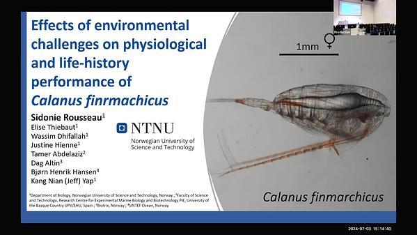 Effects of environmental challenges on physiological and life-history performance of a small marine copepod, Calanus finmarchicus.