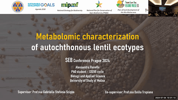 METABOLOMIC CHARACTERIZATION OF AUTOCHTHONOUS LENTIL ECOTYPES