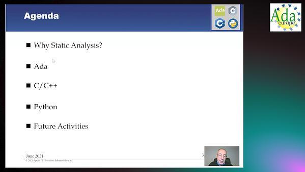 Static analysis for Ada, C/C++ and Python: different languages, different needs.