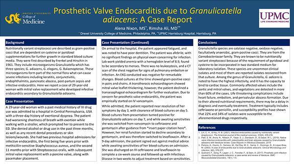 Prosthetic Valve Endocarditis due to Granulicatella adiacens: A Case Report