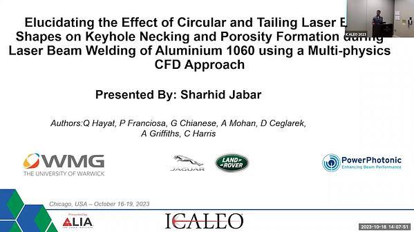 Elucidating the Effect of Circular and Tailing Laser Beam Shapes on Keyhole Necking and Porosity Formation During Laser Beam Welding of Aluminium 1060 Using a Multi-Physics CFD Approach